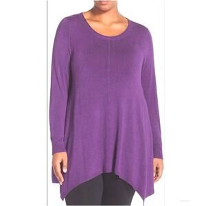 Eileen Fisher Cozy Viscose Stretch Tunic-African Violet Purple-Size Small